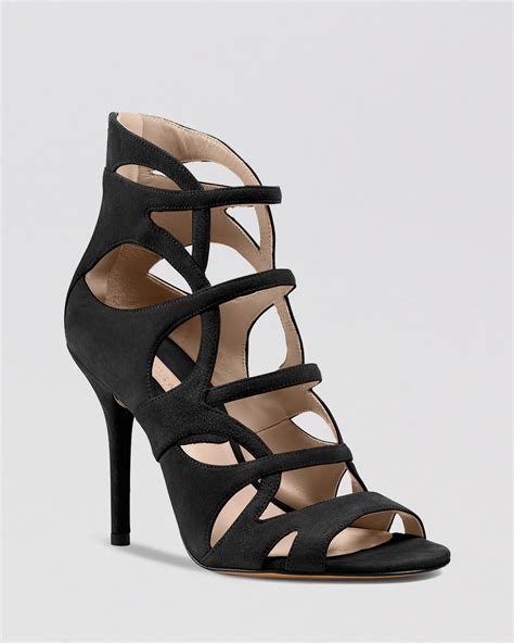 michael kors black heels sandals|michael kors black suede sandals.